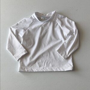 Kids White Long-Sleeve Swim Rashguard Top